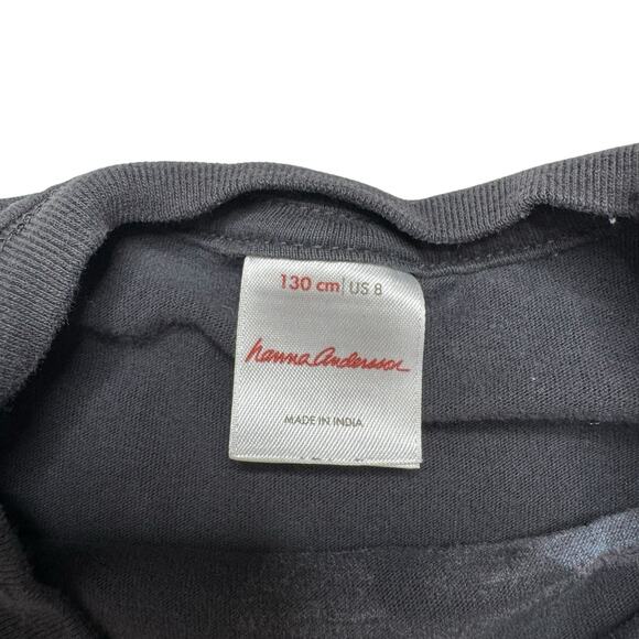 HANNA ANDERSSON Space Planets Dark Gray Long Sleeve Graphic Tee Size 8 130 Kids - Picture 3 of 4